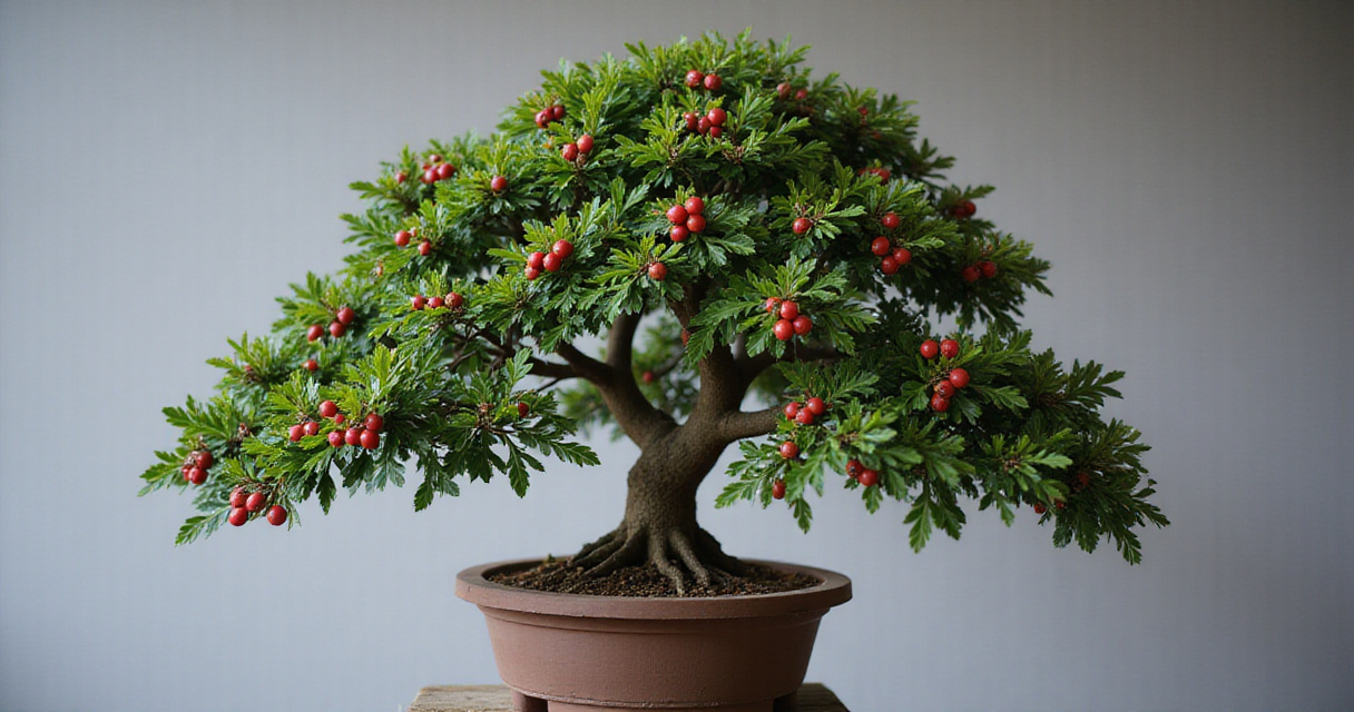 Bonsai de Cotoneaster: Folhas Minúsculas, Frutos Vermelhos e Crescimento Compacto